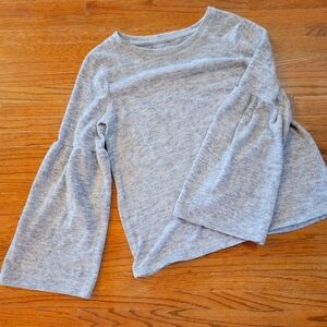 A.N.A bell-sleeve grey soft round neck lightweight sweater Medium